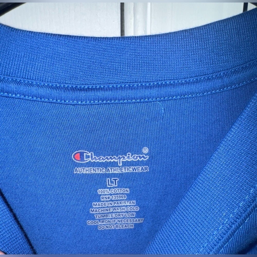 Champion Men's Large Blue Cotton T-Shirt Pre-Owned Excellent Condition - Picture 3 of 9
